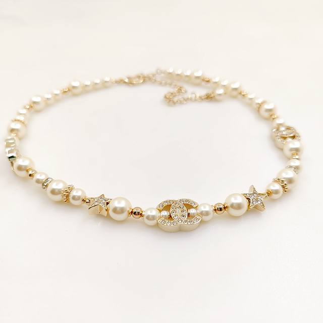 Ch*Nel 最新款白珍珠项链 一致zp黄铜材质