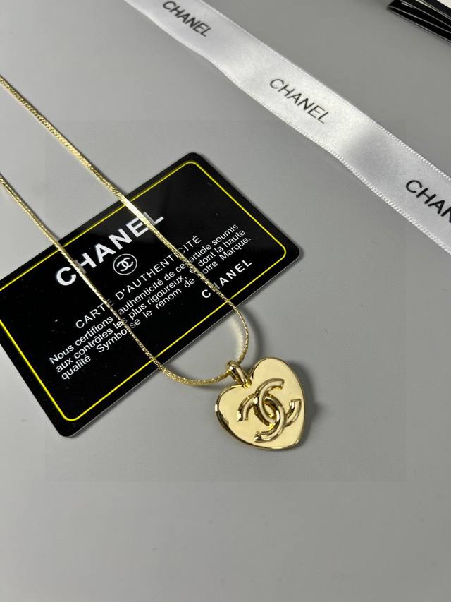 Chanel 小香 爱心中古 项链 黄铜材质 经典永不过时 实物精美