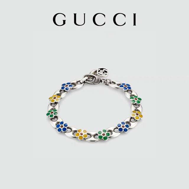 手链 项链 爆款新品 Gucci古奇古驰 珐琅花朵手链项链套装 时尚