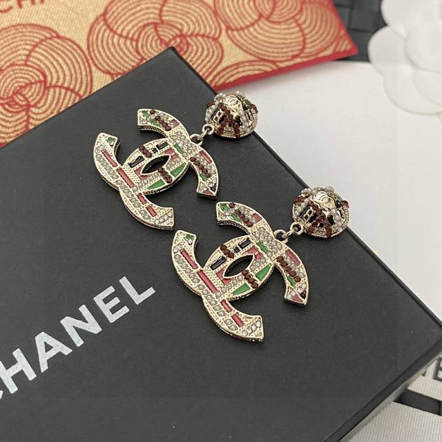 Chanel香奈儿 双面彩钻米粒珍珠双c耳钉耳环原版复刻logo 小香家的款式真心无需多介绍每一款都超好看 精致大方 非常显气质