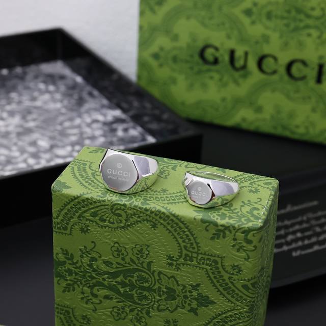 情人节礼物]Gucci古驰商标刻花宽版窄版戒指尺寸6-11
