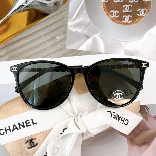 Chanel 24Ss开春新品 独家小框编制羊皮镜腿 小脸姐姐福音墨镜 Mod 3478 Size 54口17-145 眼镜墨镜太阳镜