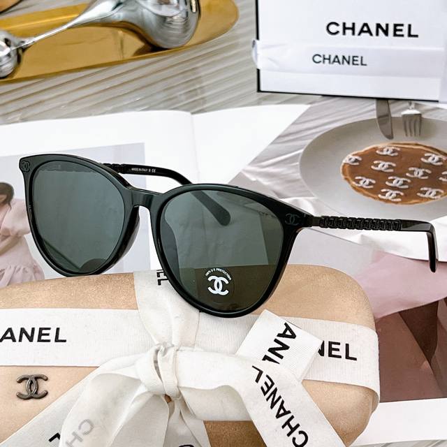 Chanel 24Ss开春新品 独家小框编制羊皮镜腿 小脸姐姐福音墨镜 Mod 3478 Size 54口17-145