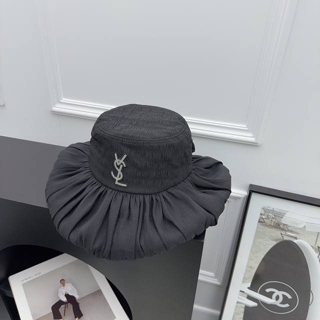 Ysl 定制版渔夫帽 网纱拼接的高级感 彩胶防晒系列轻奢洋气 妥妥的仙女