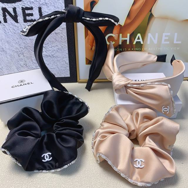 Chanel小香 Chanel发箍 珍珠logo蝴蝶结发箍 时尚气质百搭小仙女必入单品 宝藏款 闭眼入推荐款 单个