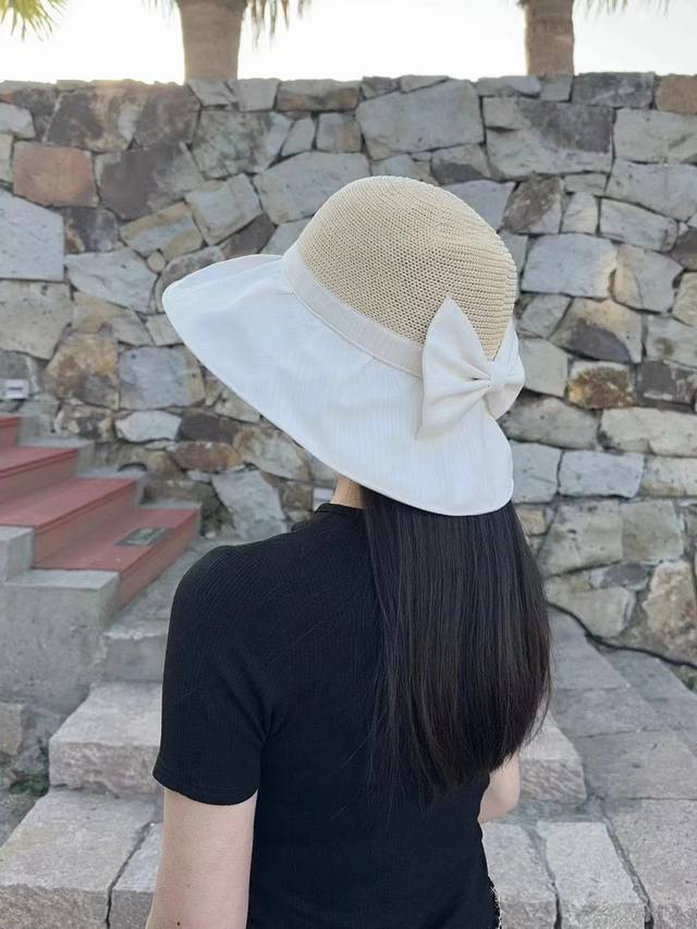 Celine赛琳2024新款夏季渔夫帽大檐防紫外线沙滩帽子透气防晒遮阳太阳帽女帽