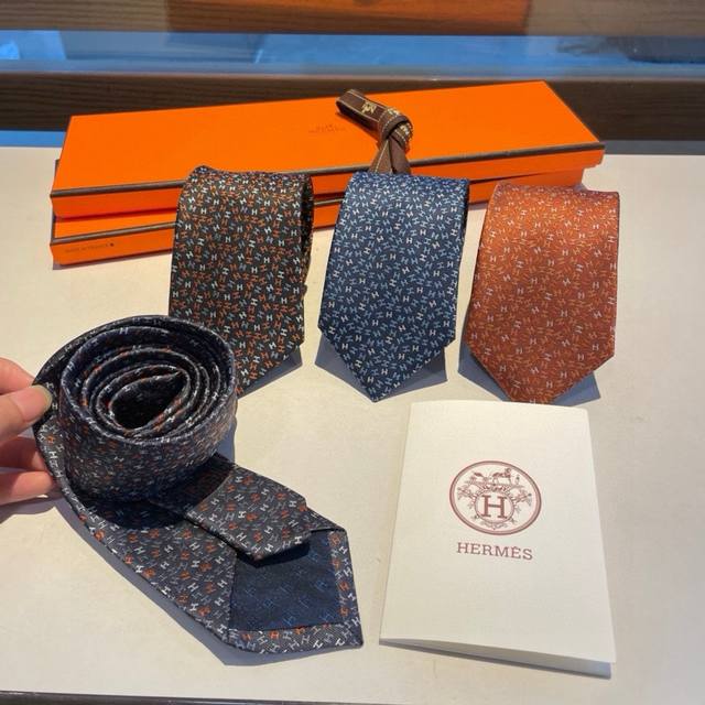 配包装 爱马仕男士新款领带系列 让男士可以充分展示自己个性 100%顶级斜纹真丝手工定制