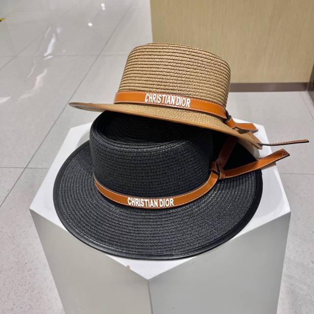 Dior迪奥。皮带款草帽，凹造型盆帽，方便携带，高端定制，头围57Cm - 点击图像关闭