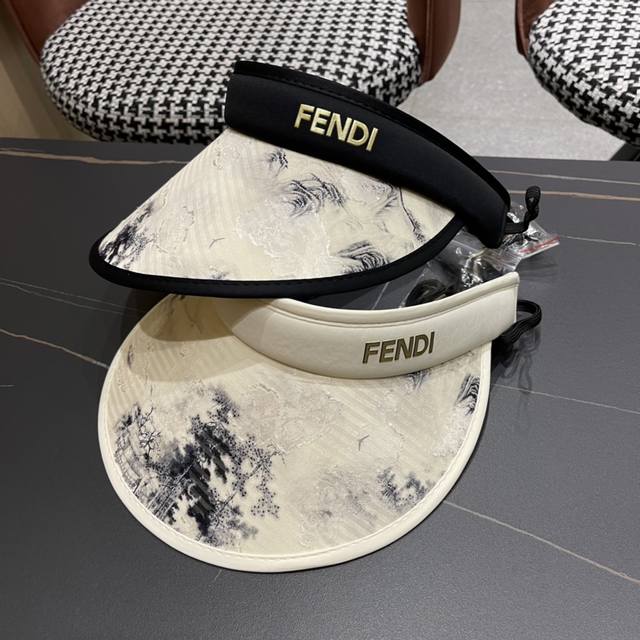 芬迪 Fendi 2024春夏国风水墨画空顶帽 超空顶系列，颜色妥妥，轻便携带！小仙女人手必备