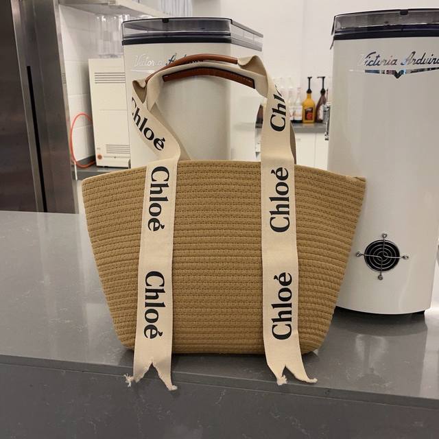 Chloe克洛伊编织手提包，沙滩旅行包，规格26*30