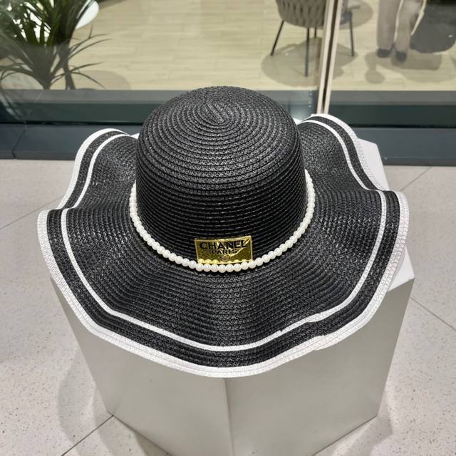 Chanel香奈儿圆顶礼帽，遮阳草帽，超立体帽型