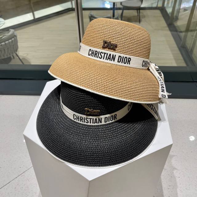 Dior迪奥 草帽，灯笼草帽,名媛风，沙滩草帽，头围57Cm