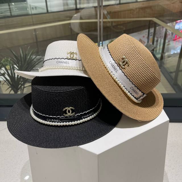 Chanel香奈儿草帽，防晒遮阳帽，头围57Cm