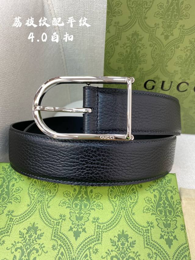 Gucci 古奇官网经典 正品规格 40Mm原版品质粗纹荔枝皮针扣、休闲经典款