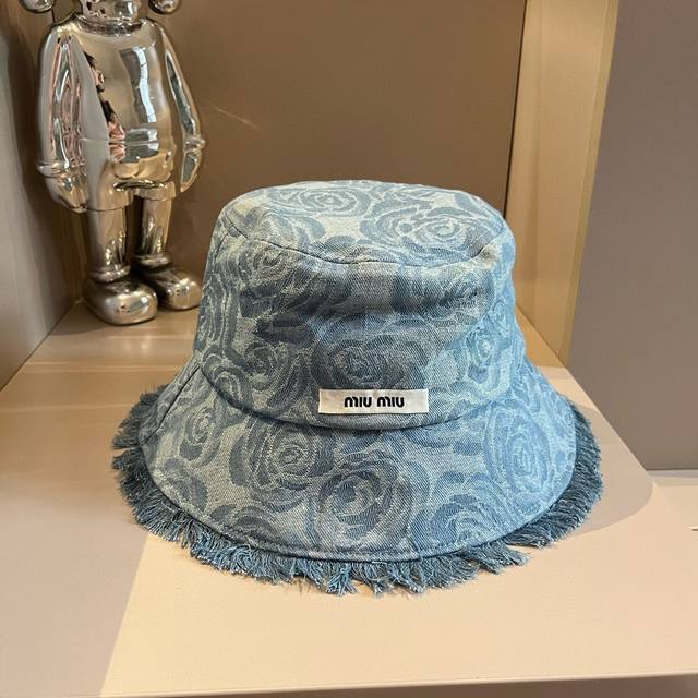 缪缪miumiu牛仔渔夫帽，高级定制版，头围57Cm