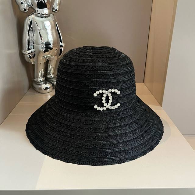 Chanel香奈儿高级定制礼帽，遮阳帽，重工打造，进口欧根纱拼接手勾蕾丝，头围57Cm - 点击图像关闭