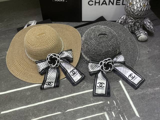特价 配防尘袋 Chanel香奈儿 2024新款棉纱珍珠大沿草帽，出街必备超好搭配，赶紧入手！