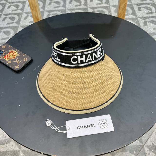 Chanel香奈儿遮阳帽，空顶草帽，可调节