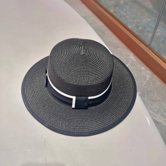 Chanel香奈儿草帽，布包边设计遮阳帽名媛风 头围57Cm。跑量三个色 - 点击图像关闭