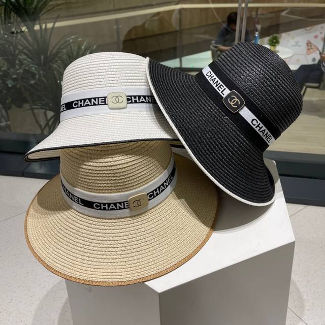 Chanel香奈儿 2023新款草编编织草帽，度假休闲必备，优雅大方的一款