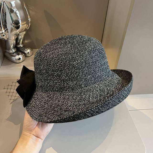 缪缪miumiu新款草帽，卷边遮阳帽，名媛风遮阳帽，头围57Cm