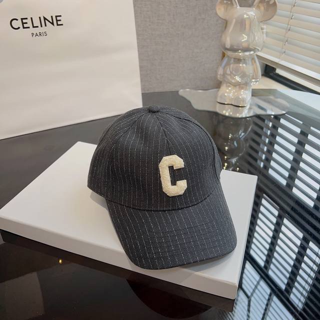 特批 Celine 赛琳字母刺绣logo 新款，棒球帽男女老花休闲遮阳帽鸭舌帽子.