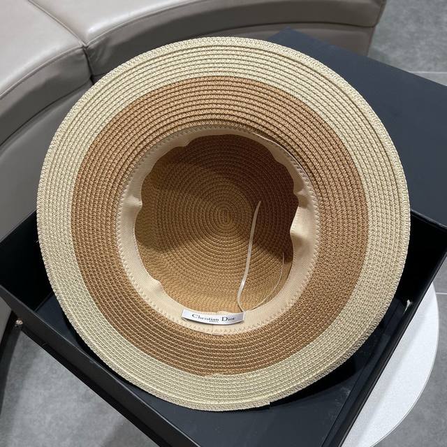 Dior迪奥草帽，年新款高级定制款草帽，进口纸草制作，头围57Cm