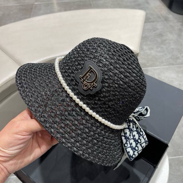Dior迪奥草帽，可遮阳帽，名媛气质范，头围57Cm