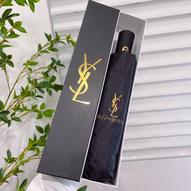 Ysl 圣罗兰 Yves Saint Laurent 专柜新品圣罗兰最新款全自动折叠晴雨伞 超有女人味的新款 采用nano Polymer Compound涂层