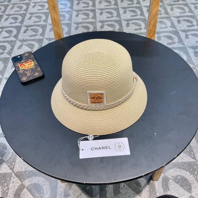 Chanel香奈儿草帽，防晒遮阳帽，头围57 - 点击图像关闭