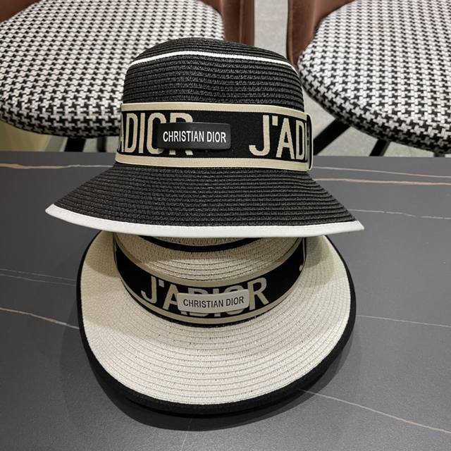 Dior迪奥2024新款草帽，遮阳帽，太阳帽，沙滩遮阳帽