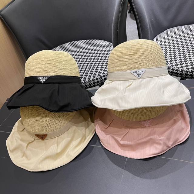 普拉达 2024最新大桶遮阳渔夫帽，日常款超好搭配，出街单品
