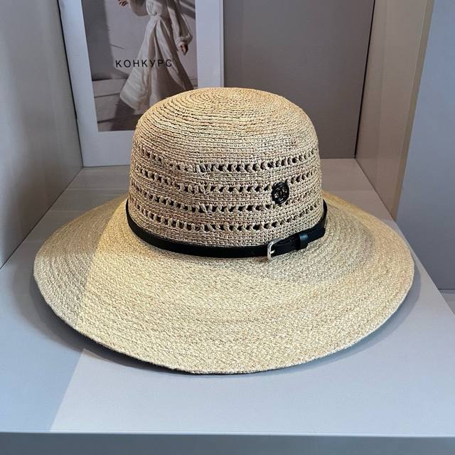 Chanel香奈儿拉菲草帽，高级定制，头围57Cm