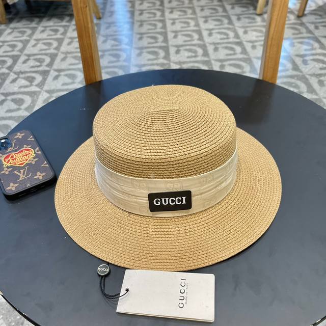 Gucci古奇草帽，遮阳帽，L头围57Cm - 点击图像关闭