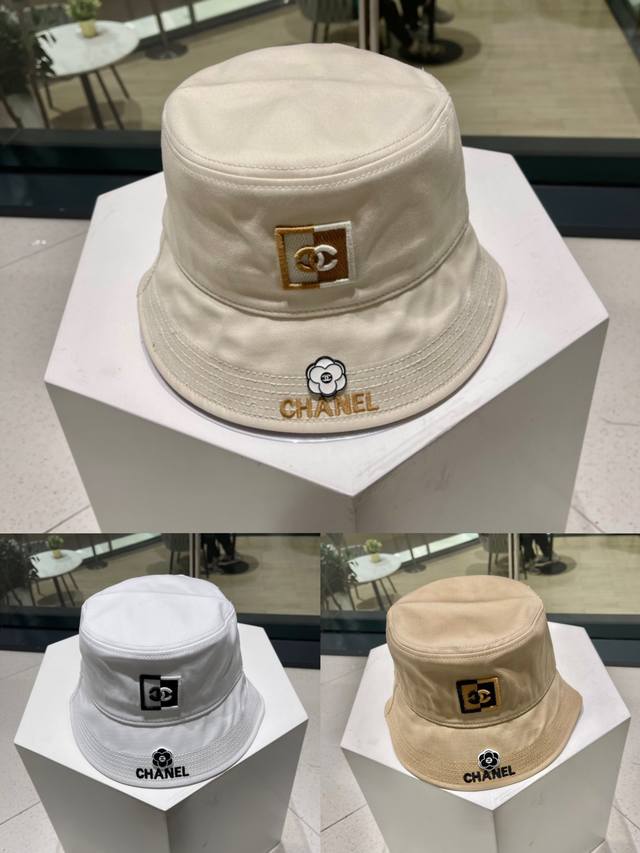 Chanel香奈儿春夏款渔夫帽，桶帽，渔夫帽，头围57Cm