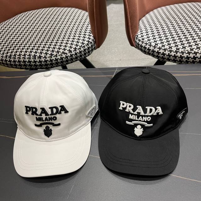 普拉达 2024早春新款大牌款棒球帽，经典款男女通用