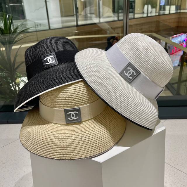 Chanel香奈儿 2023新款小香风加厚编织盆帽草帽，出街必备超好搭配，赶紧入手！