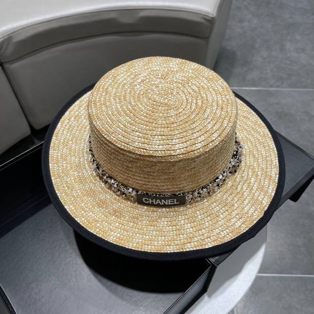 Chanel2024新款香奈儿草帽，防晒遮阳帽，头围57Cm