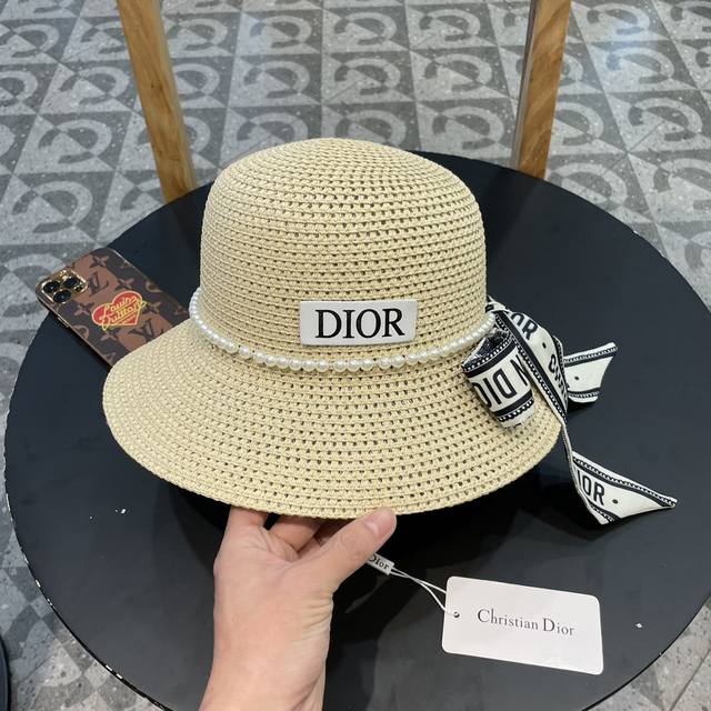 Dior迪奥新款镂空草帽，头围57Cm