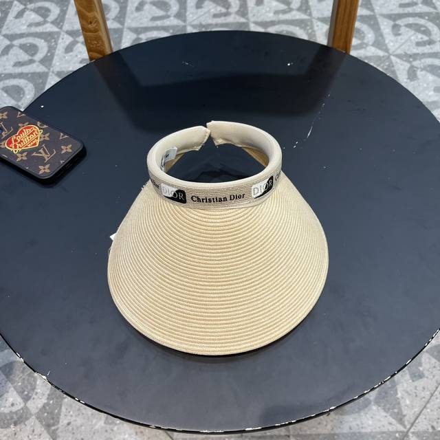 Dior迪奥 2024夏季新款金丝织带爆款遮阳帽空顶帽，大牌出货，超方便！好搭！出街必