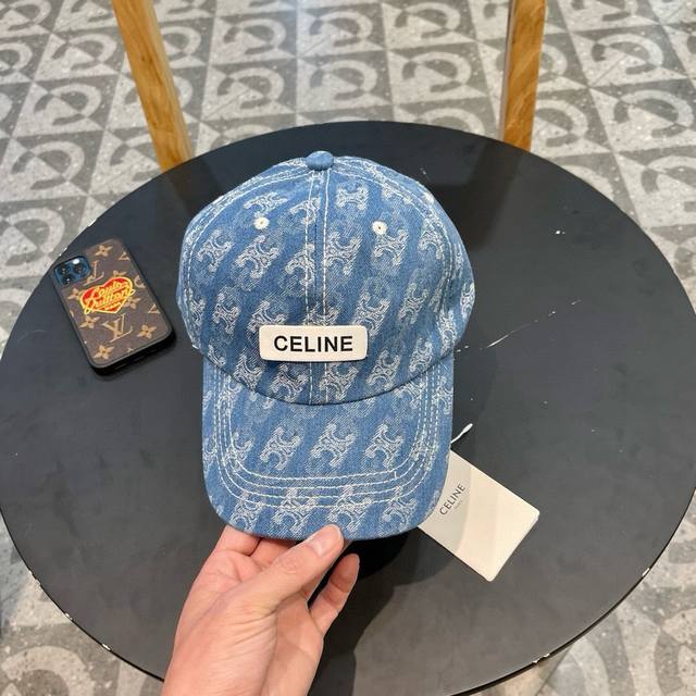 Celine赛琳 2024新款简约牛仔棒球帽，专柜同步出货，大牌款超好搭配，赶紧入手！