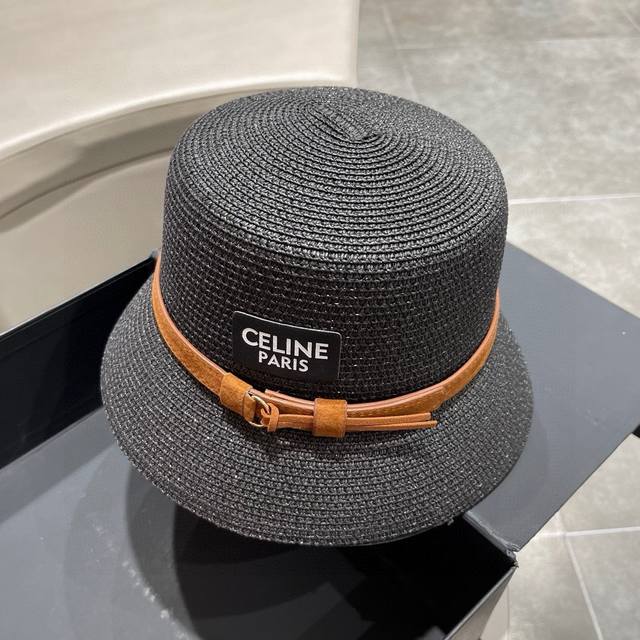 Celine赛琳草帽，草制作，名媛风 ，头围57Cm