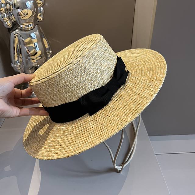 Gucci古琦皮带款草帽，细草盆帽，方便携带，高端定制，头围57Cm