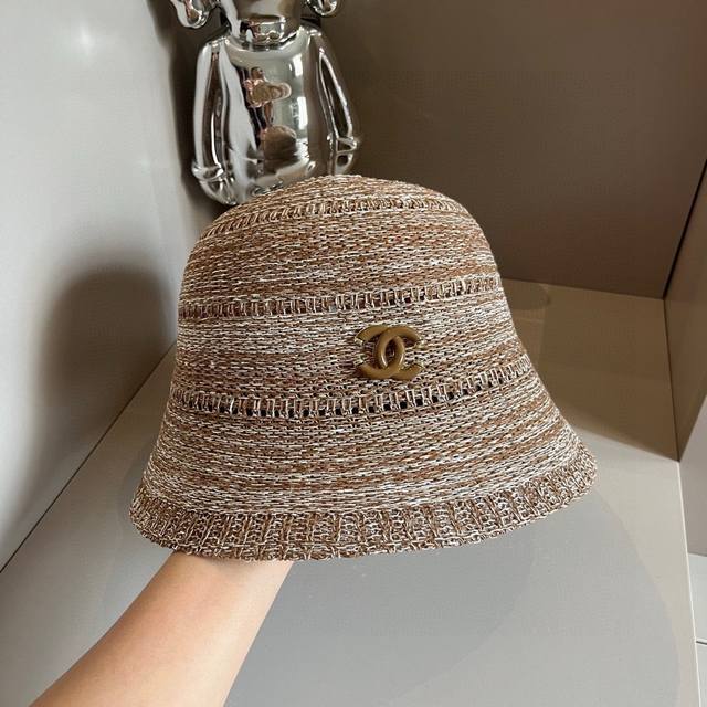 Chanel香奈儿棉麻小盆帽，名媛风