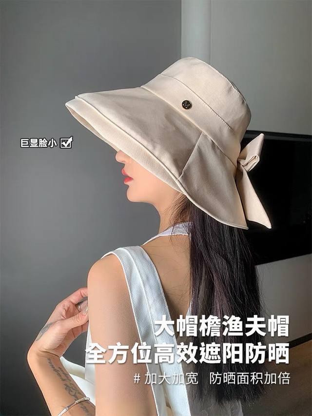 普拉达prada，新款女夏韩版渔夫帽透气舒适，防紫外线，外部线条定位标准，做工精细，