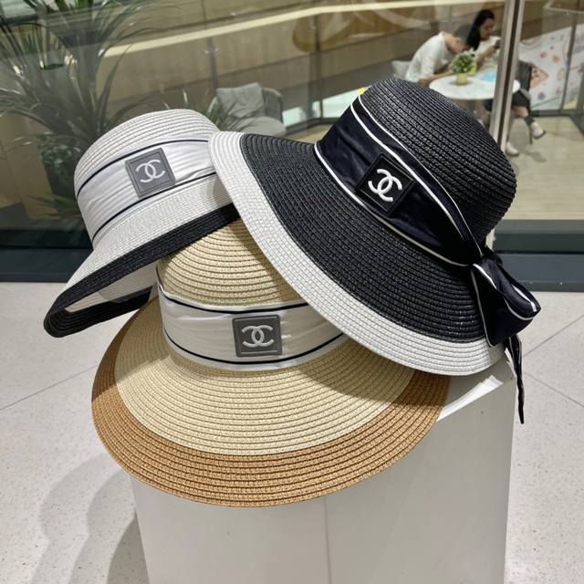 Chanel香奈儿草帽，遮阳帽名媛风 可折叠头围57Cm