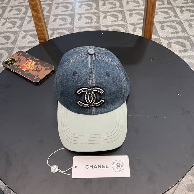 Chanel香奈儿 2024早春新款拼色牛仔大牌款棒球帽，经典款男女通用