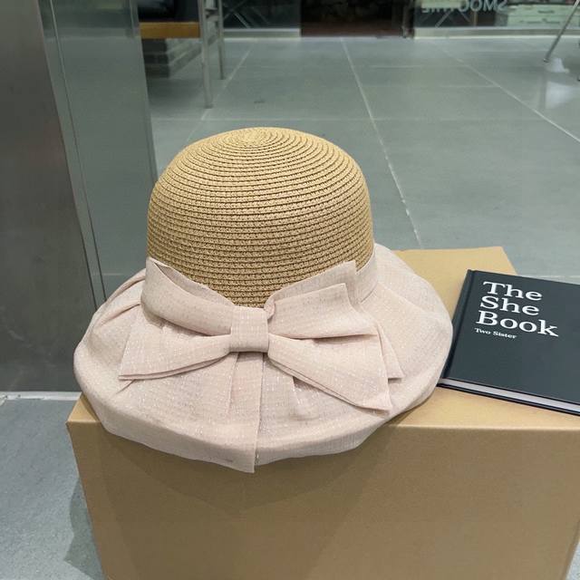 Chanel香奈儿草帽，欧根纱百褶边礼帽，名媛风，高级定制三色，头围57Cm