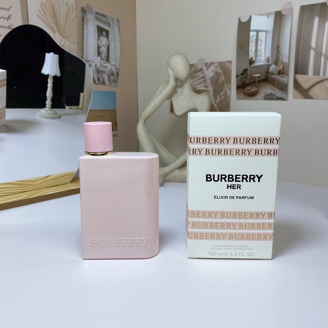 Burberry 巴宝莉2022新版花与她 Her Elixir De Parfum香水100Ml 下单备注：2022版花与他 前调:草莓黑莓 中调:茉莉花 后