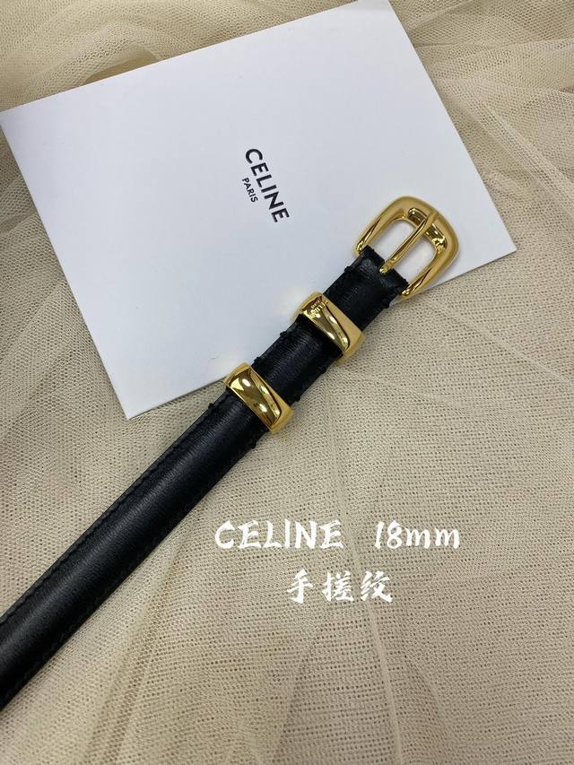 赛琳 Céline 2022春夏新款 正品复刻，细节完美凯旋门腰带 1.8Cm精品 铜扣 织带拼接牛皮腰带 - 点击图像关闭